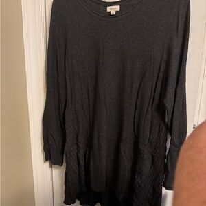 NWT Style & Co Charcoal Gray Long Sleeve Tunic Top